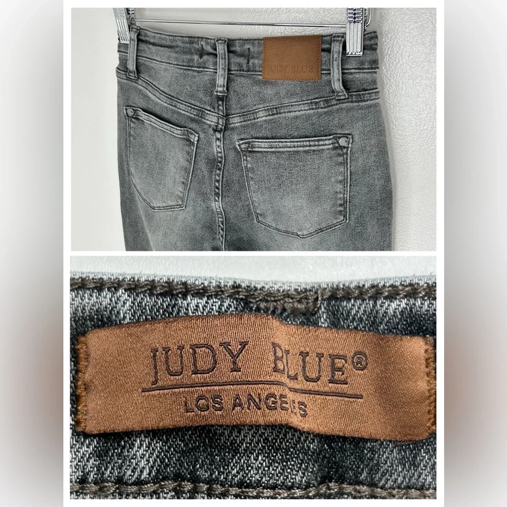 Judy Blue Slim Fit Jeans 1/25 High Rise‎ Light Wash Gray Denim Stretch 24x27.5
